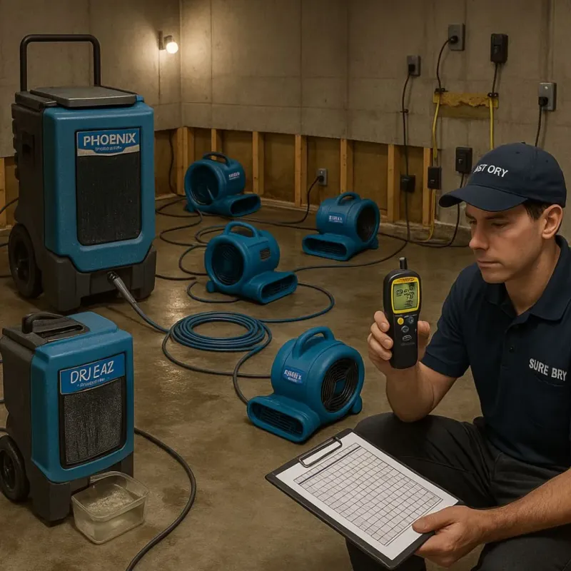 Structural Drying and Dehumidification process in New Albany, OH